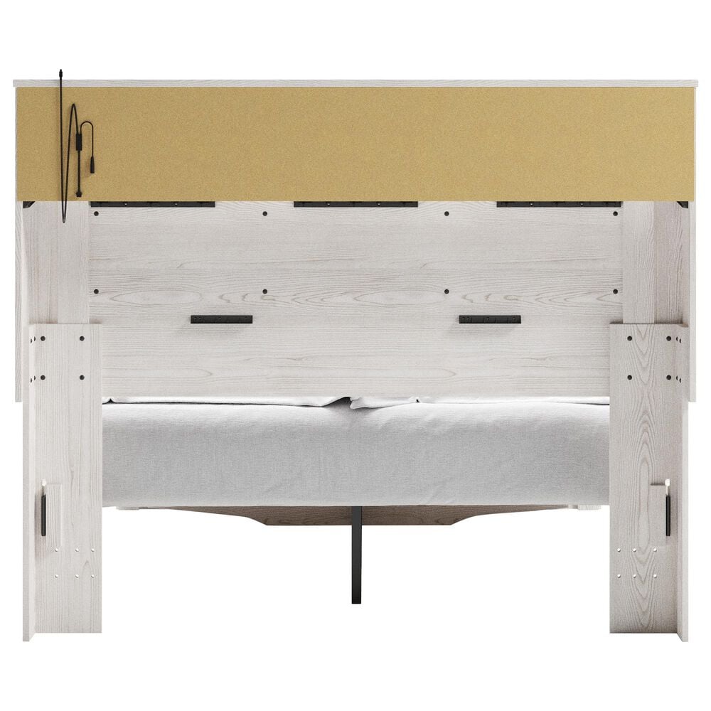 Ashley Altyra Queen Upholstered Bookcase Bed with Storage  in White, , large