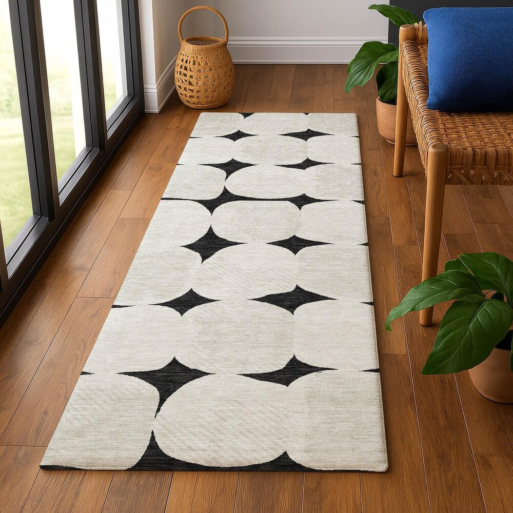 Dalyn Rug Company The Reserve TR16 Black 2&#39;3&quot; x 7&#39;6&quot; Indoor/Outdoor Runner, , large