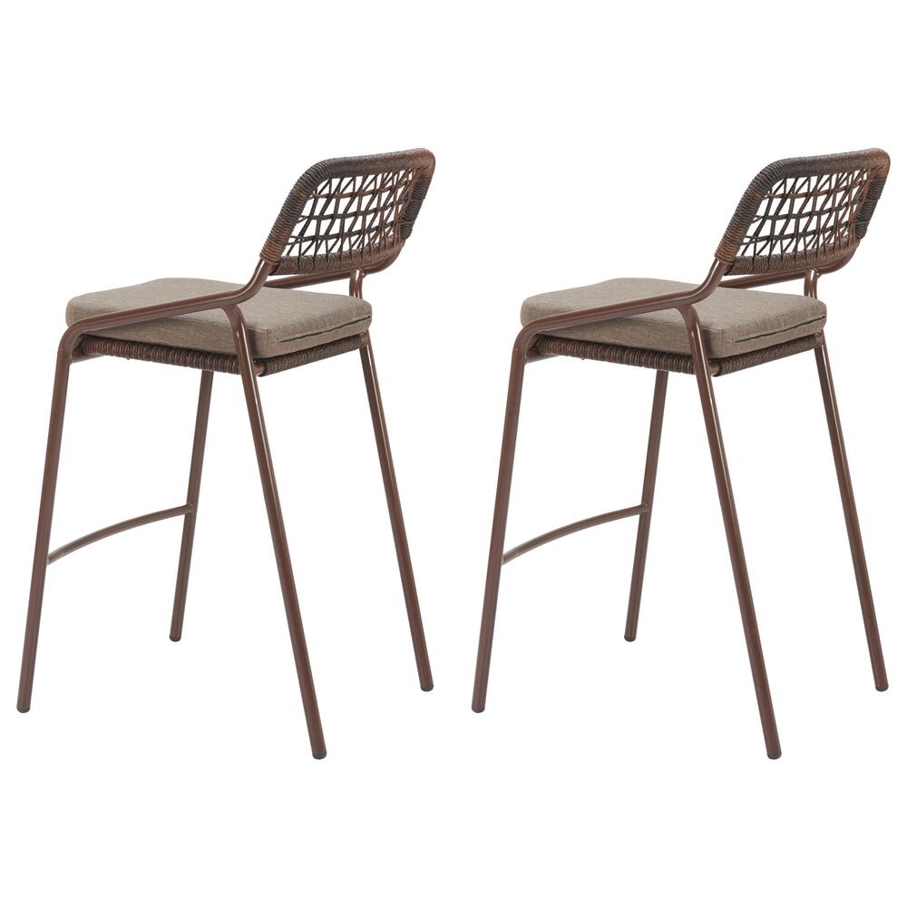 Zuo Modern Rio Patio Barstool in Brown (Set of 2), , large