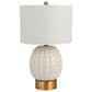 Creative Coop Adeline Stoneware Globe Table Lamp in Cream and Brass, , large