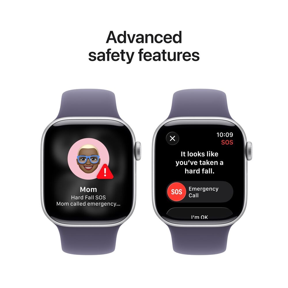 Apple Watch Series 11 &#40;GPS+Cellular&#41; 42mm Silver Aluminum Case with Purple Fog Sport Band - M/L - Silver - &#40;2025&#41;&#40;Pre-Order&#41;, , large