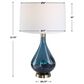 Uttermost Riviera Table Lamp in Blue and Antique Brass, , large