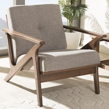 Baxton Studio Bianca Lounge Chair in Light Grey, , large