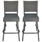 Hearth and Haven Outdoor Rattan Armless Barstool in Grey (Set of 2), , large