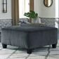 Ashley Abinger Oversized Accent Ottoman in Smoke, , large