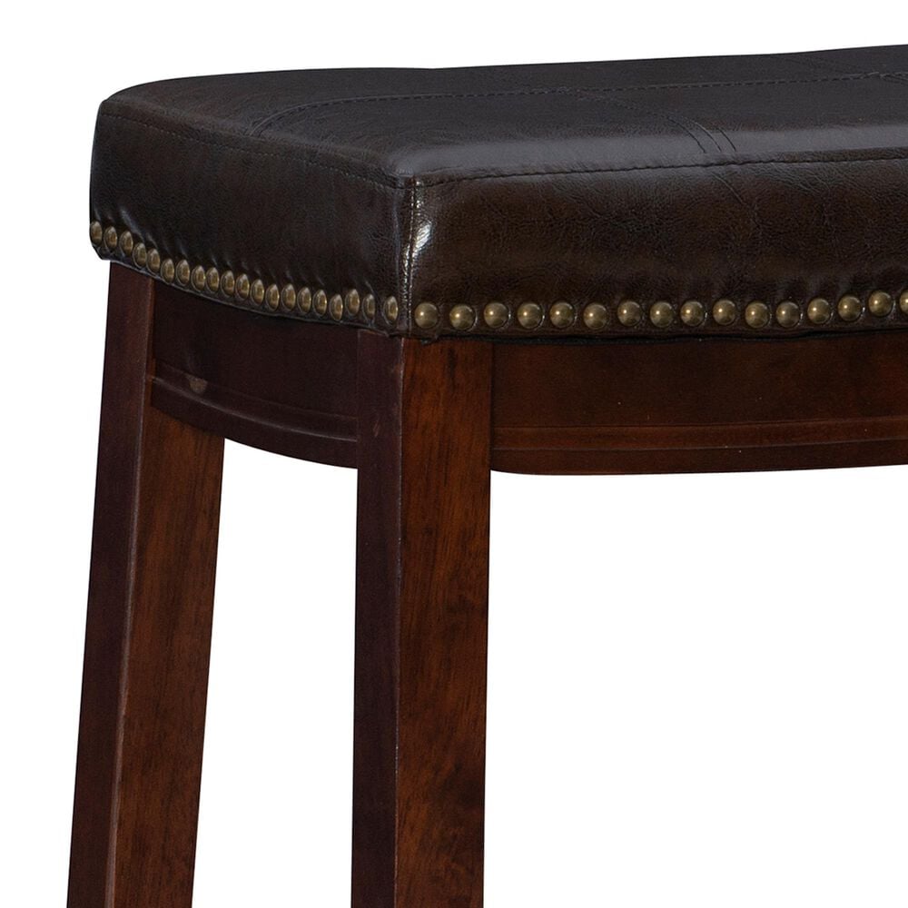 Linon Home Decor Claridge Counter Stool with Brown Cushion in Dark Brown, , large