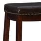 Linon Home Decor Claridge Counter Stool with Brown Cushion in Dark Brown, , large