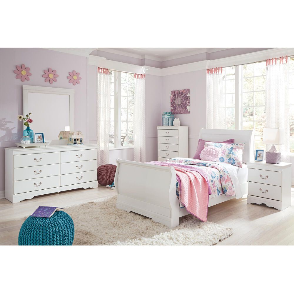 Ashley Anarasia 4-Piece Twin Bed Room Set in White, , large