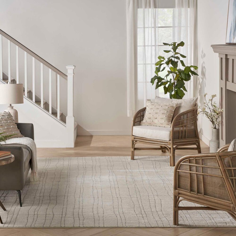 Nourison Andes AND03 3&#39;11&quot; x 5&#39;11&quot; Ivory and Grey Area Rug, , large