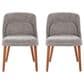Lumisource Rina Side Chair with Grey Cushion in Walnut (Set of 2), , large