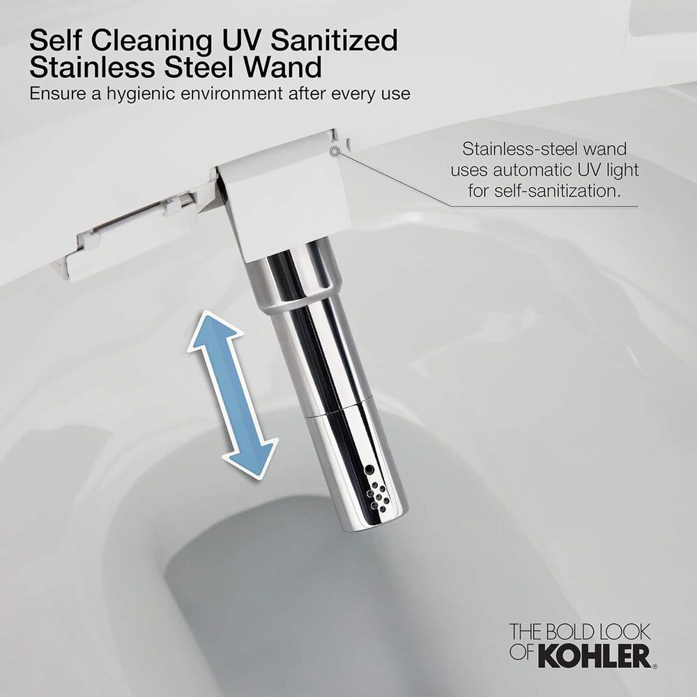 Kohler PureWash E700 Elongated Bidet Toilet Seat with Remote Control in White, , large