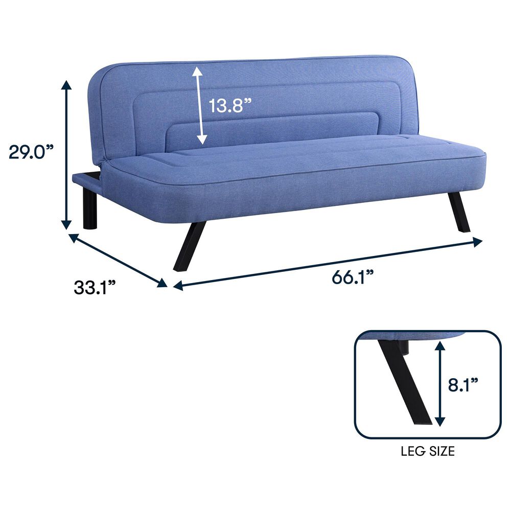 Lifestyle Solutions Frankie Convertible Sofa in Blue, , large