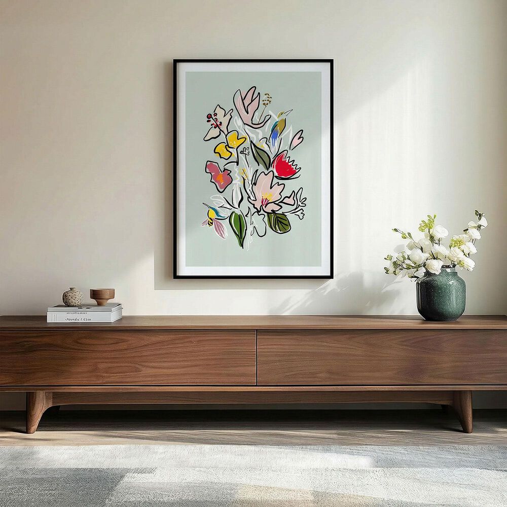 HOMLUX 24" x 18" Floral Bouquet Canvas Art in Multicolor, , large