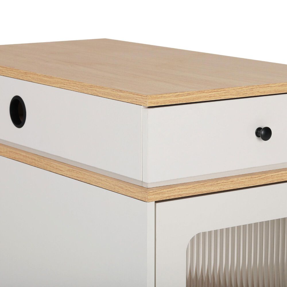 HOMLUX 60" Kitchen Island in White, , large