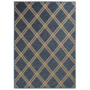 Trisha Yearwood Rug Collection Gather Minot 5"3" x 7"7" Cobalt and Natural Area Performance Rug, , large