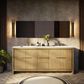 Lexora Home Lafarre 80" Double Bathroom Vanity in Rustic Acacia with 2 cm White Quartz Top and Rectangular Sinks, , large