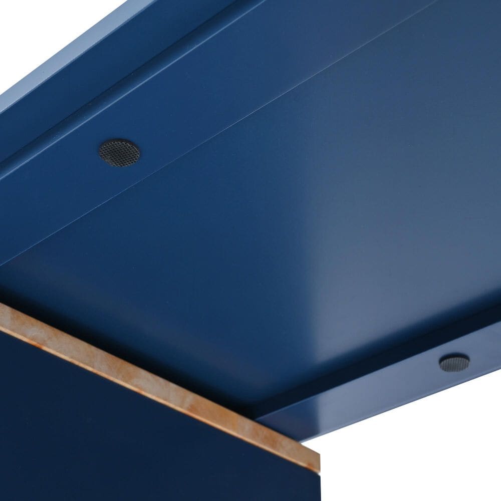HOMLUX 56" Kitchen Island with Extended Table in Navy Blue, , large