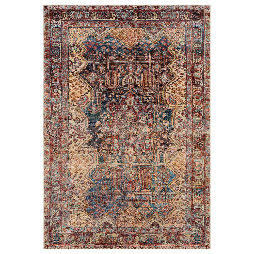 Surya Amelie 2"7" x 7"10" Blue, Orange, Saffron, Green and Tan Runner, , large