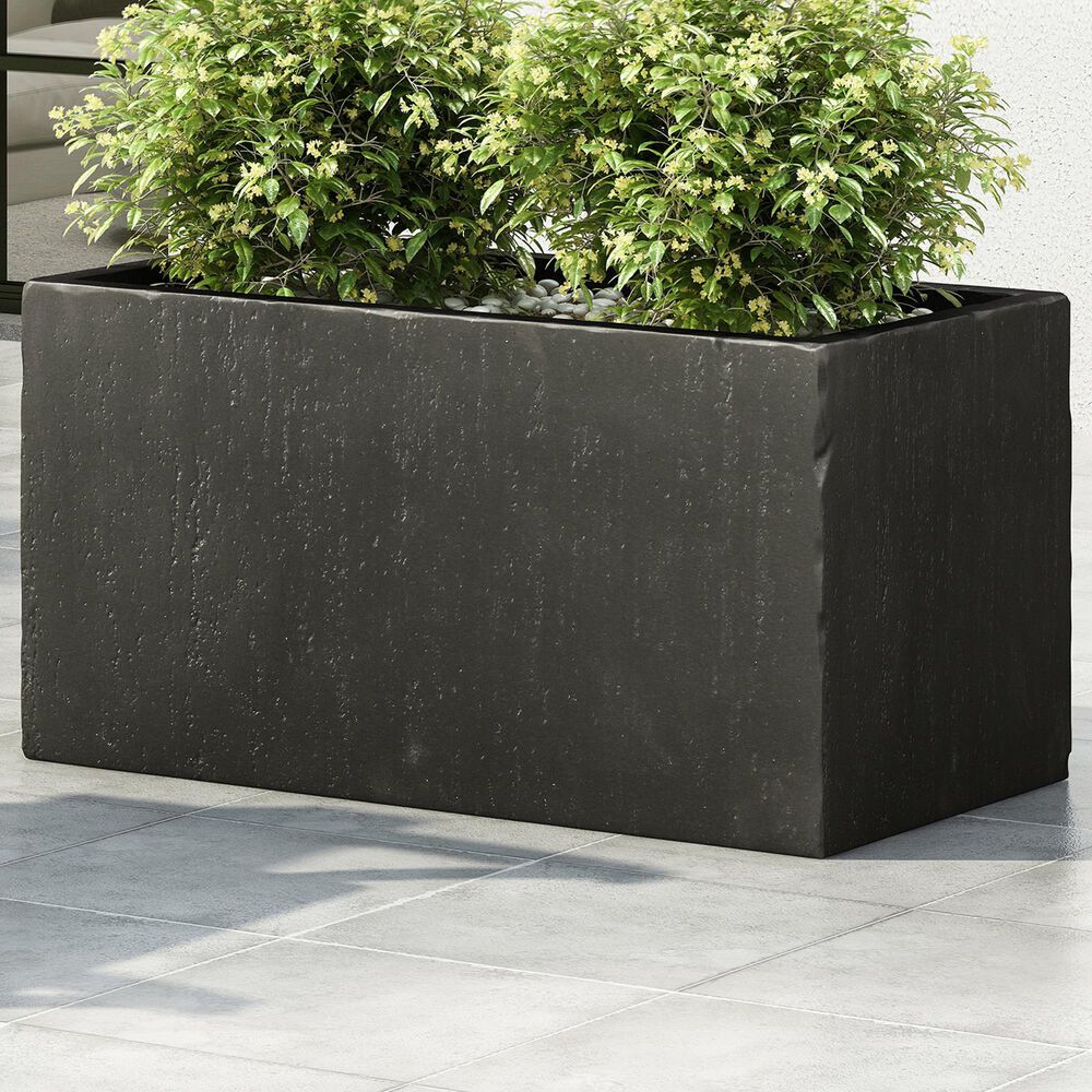 Hearth and Haven Outdoor Rectangular Planter Box in Black, , large