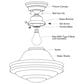 Vaxcel Huntley 12" 1-Light Semi Flush Mount with White Glass Shade in Natural Brass, , large