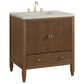 James Martin Myrrin 30" Single Bathroom Vanity in Mid-Century Walnut with 3 cm Siberian Silestone Top and Rectangular Sink, , large