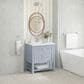 James Martin Vanities Breckenridge 30" Single Bathroom Vanity in Serenity Blue with Single Hole 3 cm White Zeus Quartz Top and Rectangular Sink, , large