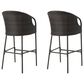 Hearth and Haven Outdoor Bar Stool with Waterproof Cushion in Multi-Brown (Set of 2), , large