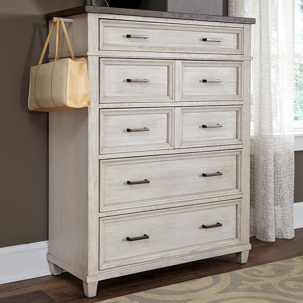 Riva Ridge Caraway 5 Drawer Chest in Aged Ivory, , large