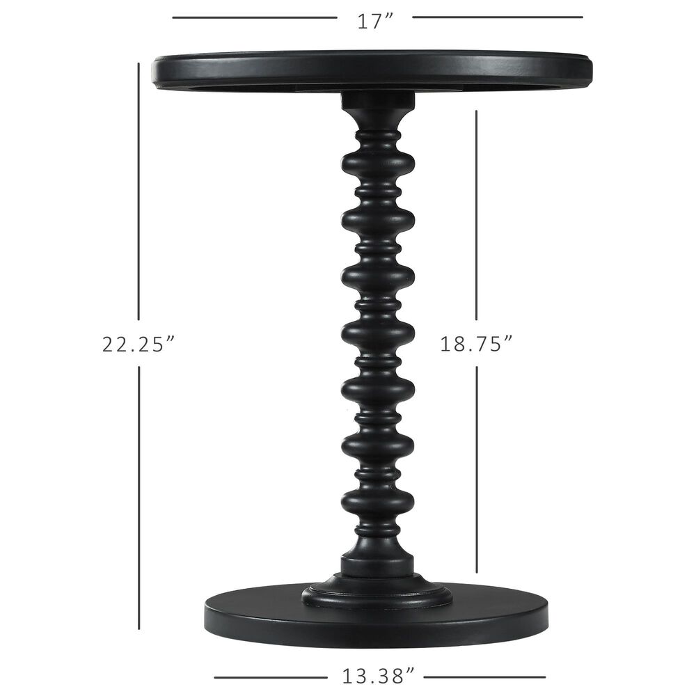 Linon Home Decor Aurora Round Side Table in Black, , large