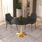 Leisuremod Leisuremod Bristol 31 round dining table Gold Base With Black Top, , large