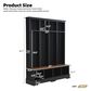 HOMLUX 8-Hook Hall Tree with Entryway Bench in Black and Walnut, , large