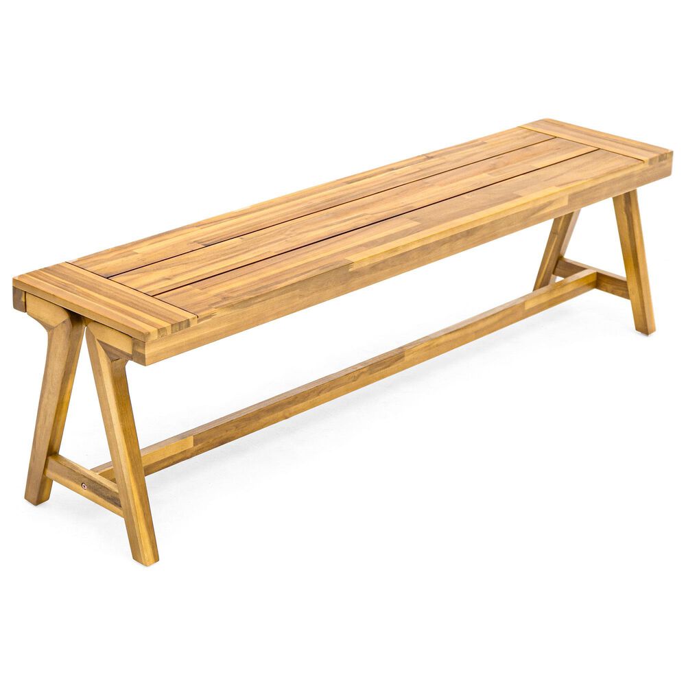Hearth and Haven 3-Piece Outdoor Picnic Table Set in Teak, , large