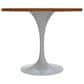 Leisuremod Verve 36" Round Dining Table with MDF Top in White and Cognac Brown - Table Only, , large