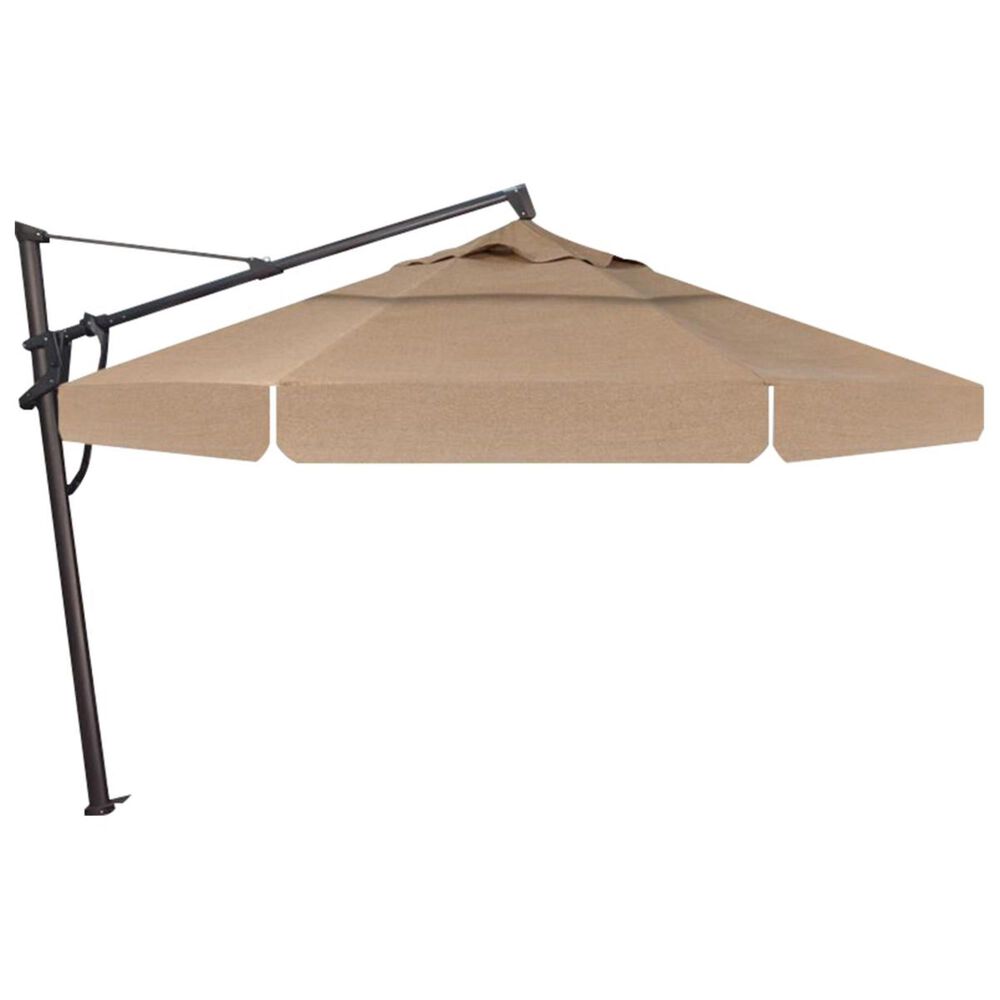 Garden Party 13" Starlux Lighted Cantilever Umbrella in Sesame with Stand, , large