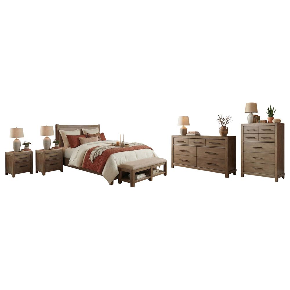 Urban Home Roycroft 5 Piece Queen Upholstered Panel Bed without Bench in Brown, , large