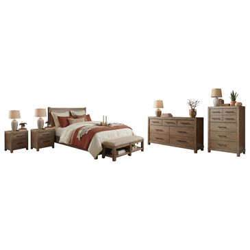 Urban Home Roycroft 5 Piece Queen Upholstered Panel Bed without Bench in Brown, , large