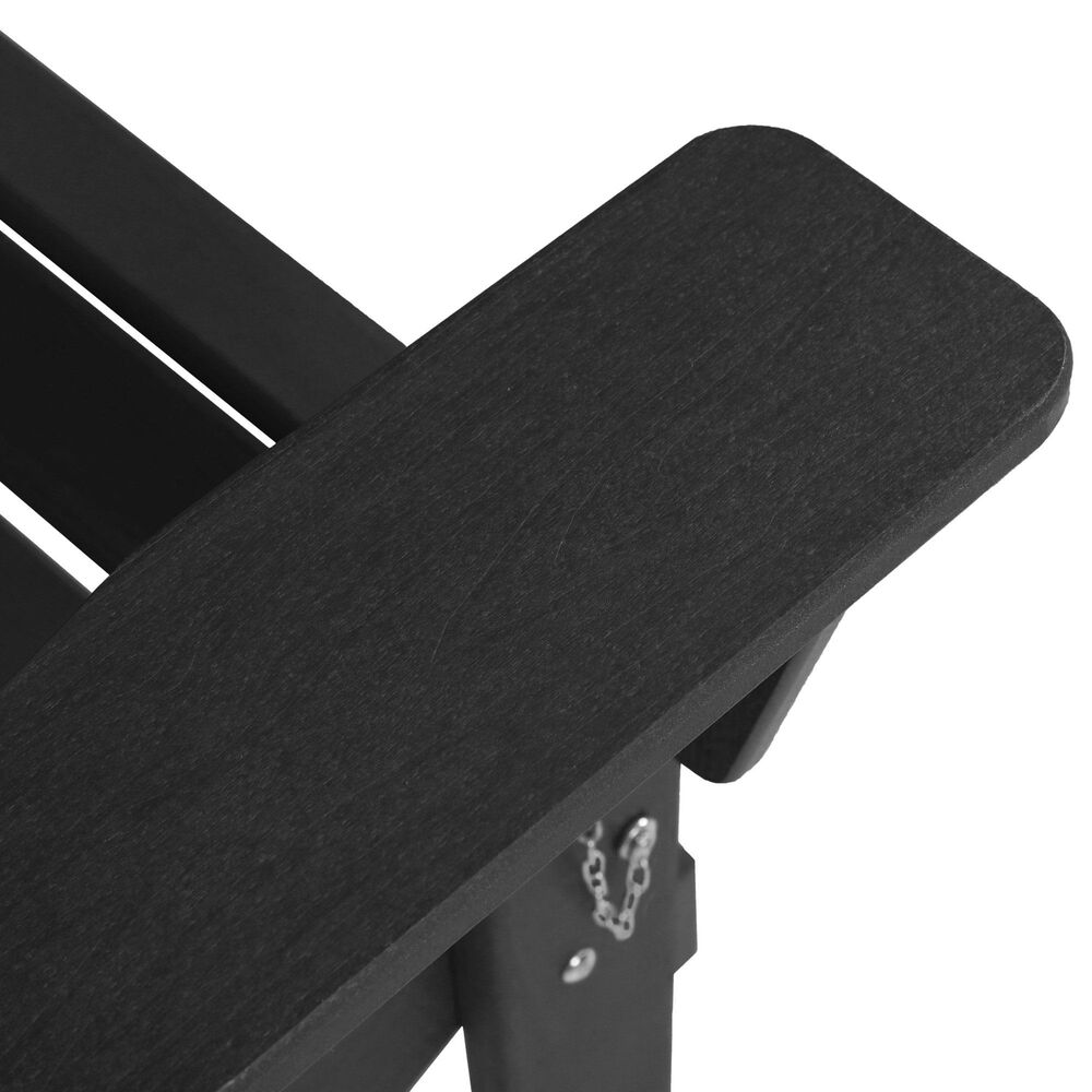 Hearth and Haven Patio Folding Adirondack Chair with Dual Cup Holder in Gray, , large