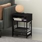 HOMLUX 19.7" 3-Tier End Table in Americano and Black, , large