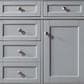 James Martin Vanities Brittany 30" Single Bathroom Vanity in Urban Gray with Single Hole 3 cm White Zeus Quartz Top and Rectangular Sink, , large