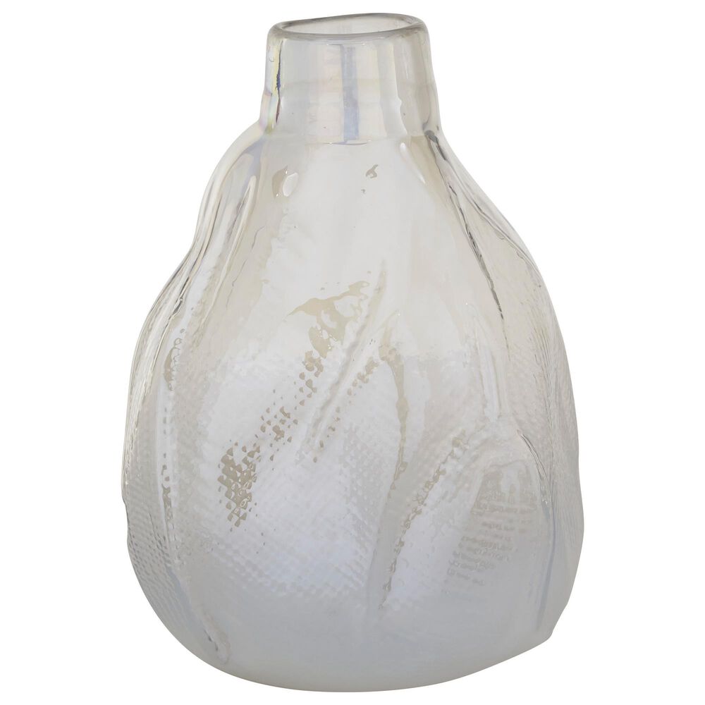 Maple and Jade 9" x 14" Contemporary Glass Vase in White, , large