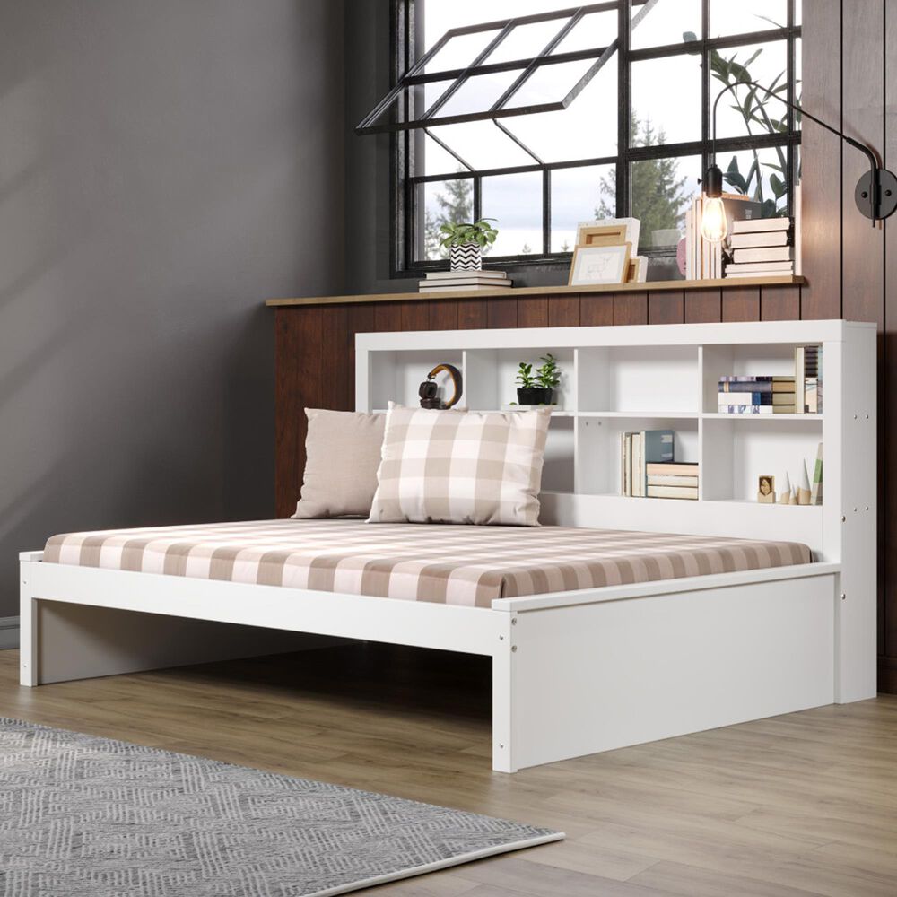 Forest Grove Full Bookcase Bed White, , large