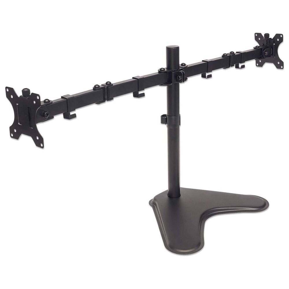 Manhattan Dual Monitor Stand with Double-Link Swing Arms for 13" - 32" Displays in Black, , large