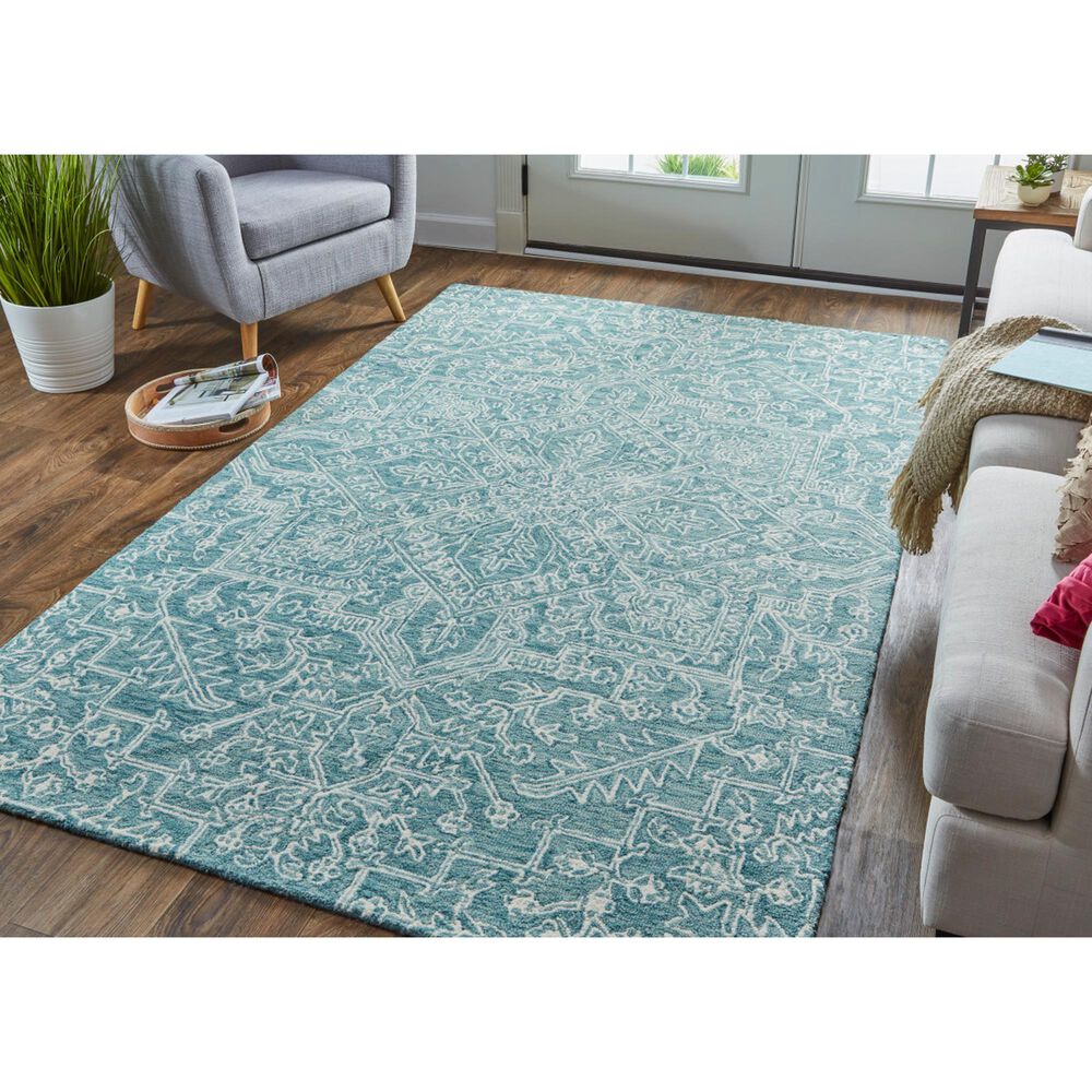 Feizy Belfort Teal 10&#39; x 14&#39; Area Rug, , large