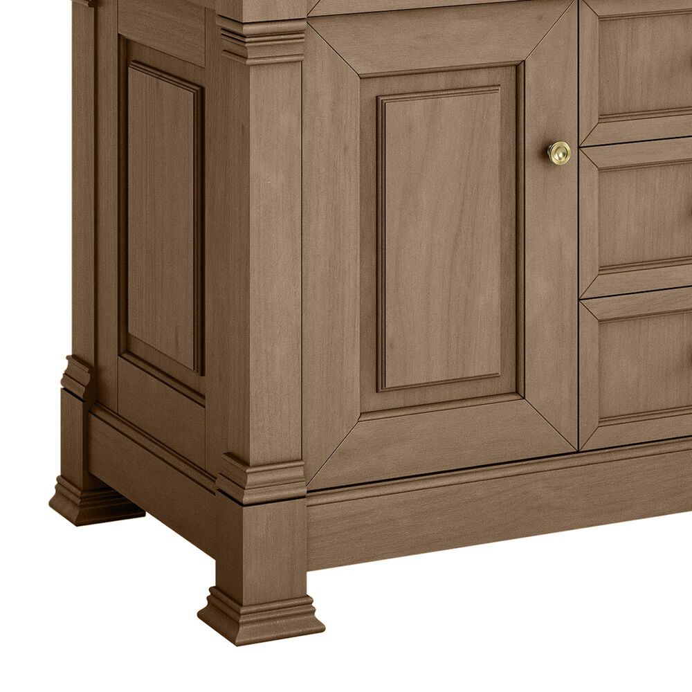 James Martin Vanities Brookfield 36&quot; Single Bathroom Vanity in Pecan with Single Hole 3 cm White Zeus Quartz Top and Rectangular Sink, , large