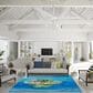 Dalyn Rug Company Harbor Animal Print 10" x 14" Ocean Indoor/Outdoor Area Rug, , large