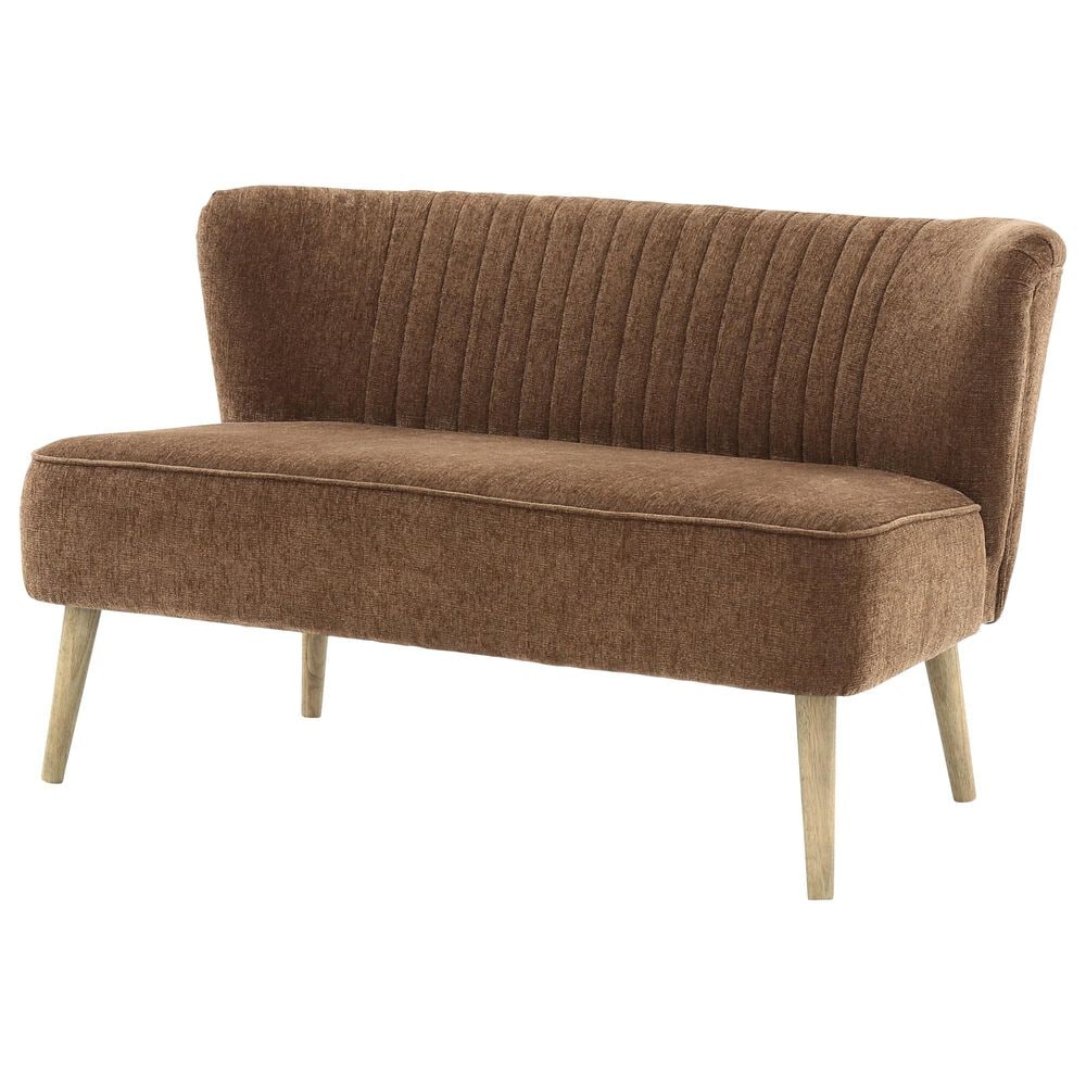 Signature Design by Ashley Collbury Stationary Accent Settee in Cognac Brown, , large