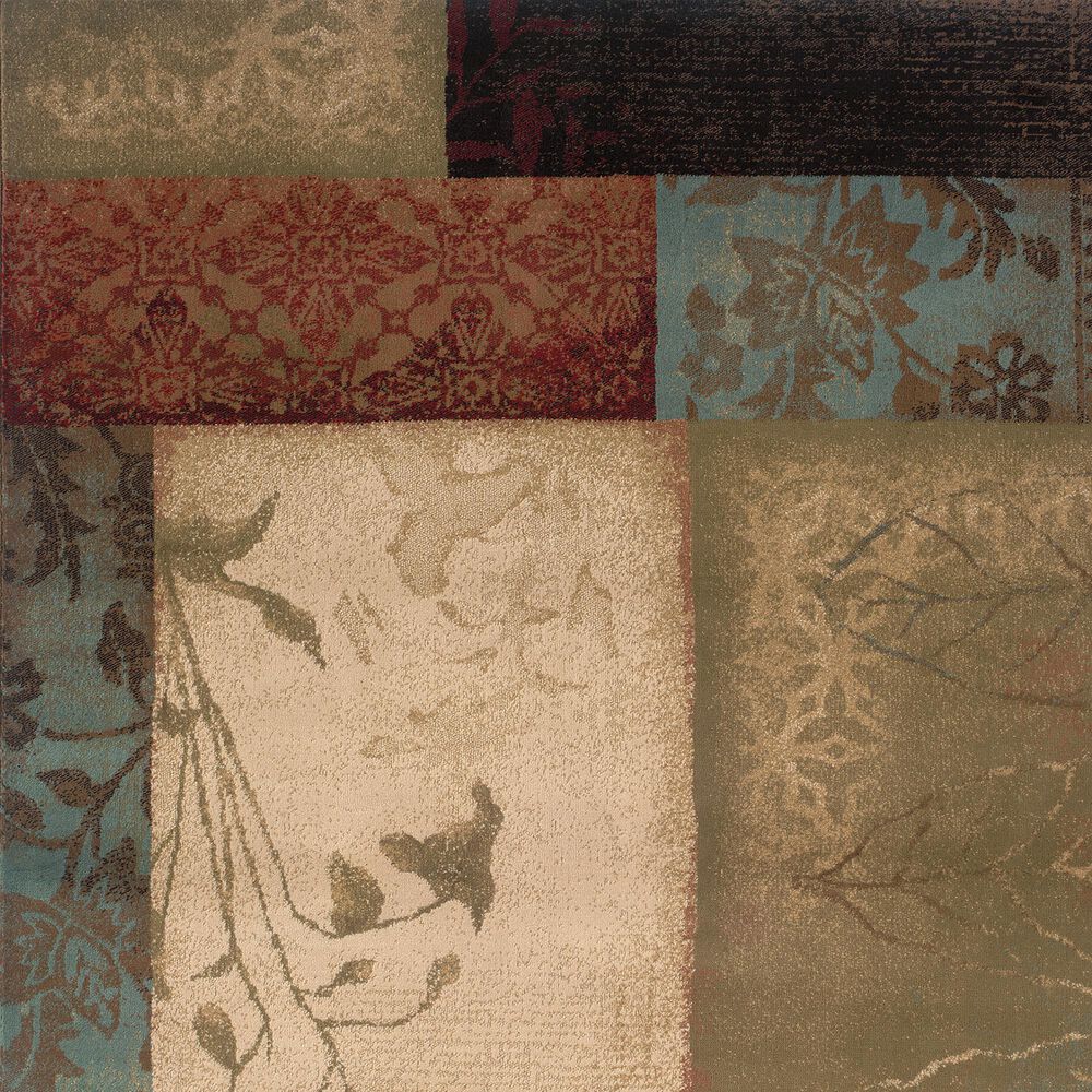 Oriental Weavers Hudson Patchwork Beige 7&#39;8&quot; x 10&#39;10&quot; Area Rug, , large