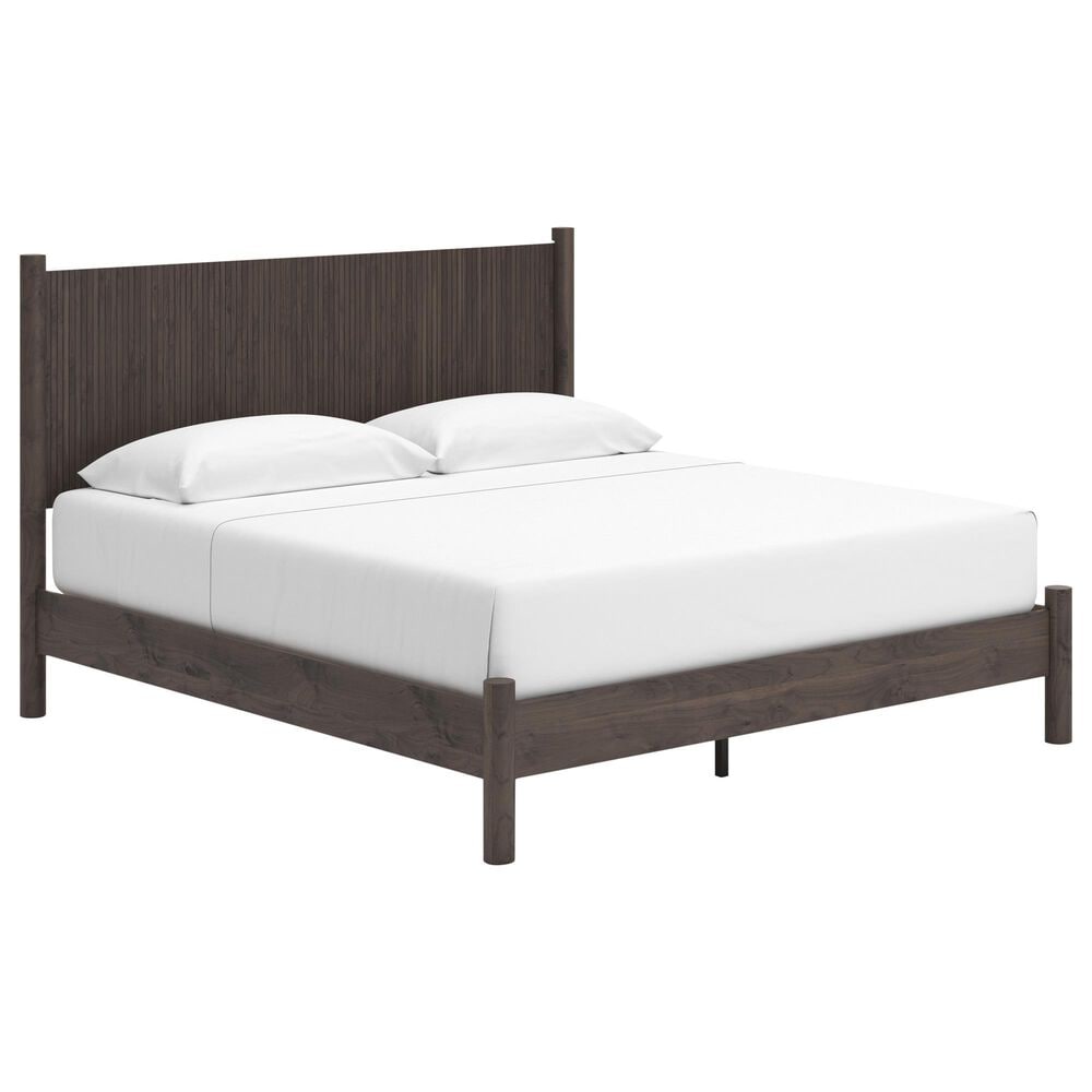 Ashley Pamytta 4-Piece King Panel Platform Bedroom Set in Rich Brown, , large