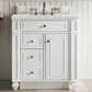 James Martin Vanities Bristol 30" Single Bathroom Vanity in Bright White with 3 cm Eternal Jasmine Pearl Quartz Top and Rectangular Sink, , large