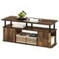 HOMLUX 47.2" Utility Design TV Stand with Open Storage Bookshelf in Amber Pine and Black, , large